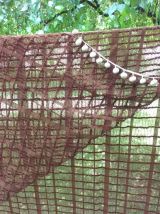 Grand rideau vintage à pompons