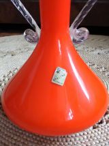 Joli vase en opaline orange (Italie) - Années 60 