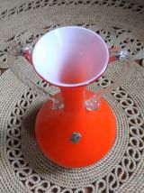 Joli vase en opaline orange (Italie) - Années 60 