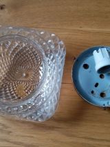 Applique ou plafonnier en verre moulé