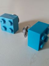 Pin's Lego, lot de 4 en vert et bleu, pour cravate, veste