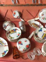 Valise Nicolas et Pimprenelle contenant dinette en porcelain