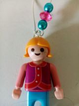 Boucles d'oreilles Playmobil/argentées, bleues, rouges