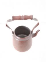 Theiere bouilloire vintage,métal et poignée en bois