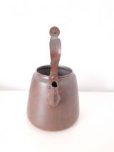 Theiere bouilloire vintage,métal et poignée en bois