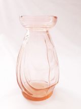 Vase en verre vintage rose