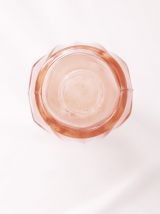 Vase en verre vintage rose