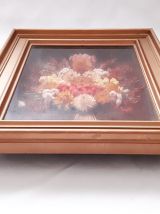 Ancien Tableau mural vintage, fleurs séchées année 1960 1970