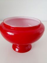 Abat-jour verre rouge opaline année 70