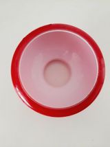 Abat-jour verre rouge opaline année 70