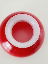 Abat-jour verre rouge opaline année 70