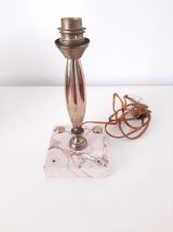 Lampe de chevet en Laiton et marbre rose