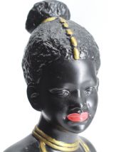 Buste de femme africaine en plâtre ancien