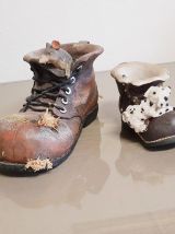 Sabots vintage décoratifs lot de 2 ( ref K4)