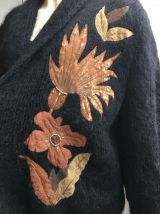 Gros gilet doudou vintage noir Carletti - Taille unique - Bo