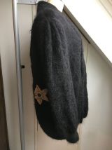 Gros gilet doudou vintage noir Carletti - Taille unique - Bo