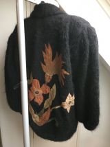 Gros gilet doudou vintage noir Carletti - Taille unique - Bo