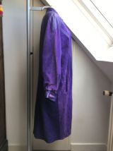 Manteau long cuir violet vitage - TBE