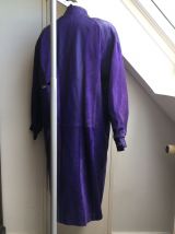 Manteau long cuir violet vitage - TBE