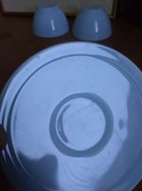 Tasses opaline bleue