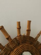 Miroir Ovale en rotin et bambou Vintage 