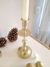 Paire de bougeoirs en laiton