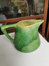 Cruche vert vintage, hauteur 17, 5 cm.