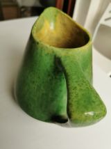 Cruche vert vintage, hauteur 17, 5 cm.