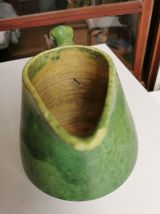 Cruche vert vintage, hauteur 17, 5 cm.