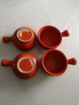 4 poêlons orange Vintage 