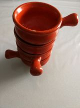4 poêlons orange Vintage 