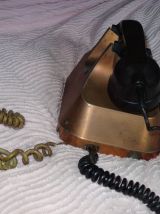 Téléphone de collection en cuivre laiton et bakélite