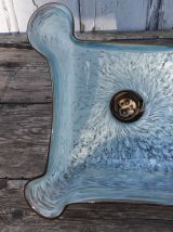 suspension verre de clichy bleu et marron