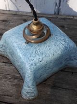 suspension verre de clichy bleu et marron