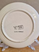 lot de 2 assiettes faience craquelée Bassano peintes main