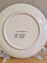 lot de 2 assiettes faience craquelée Bassano peintes main