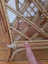 Console ou table vintage en bambou et rotin