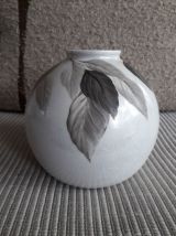 Vase vintage en céramique et décor végétal