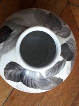 Vase vintage en céramique et décor végétal