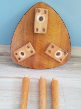 Porte plante vintage,tripode, guéridon noir 