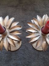 2 bougeoirs palmiers des années 50/60