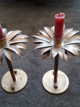 2 bougeoirs palmiers des années 50/60