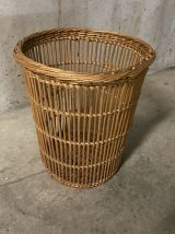 Corbeille à papiers en rotin