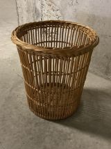Corbeille à papiers en rotin