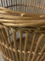 Corbeille à papiers en rotin