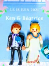 Cadre Playmobil, mariage, noms, date, personnalisable