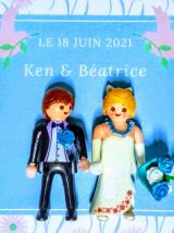 Cadre Playmobil, mariage, noms, date, personnalisable