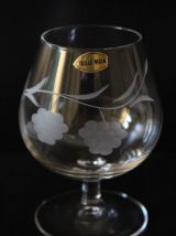 6 verres Cognac cristal gravé main