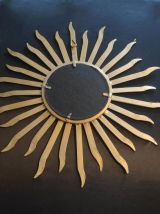 miroir soleil en métal doré vintage