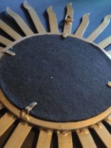 miroir soleil en métal doré vintage